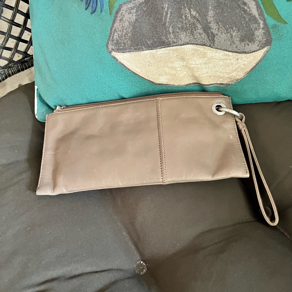 Tan/Grey HOBO wristlet